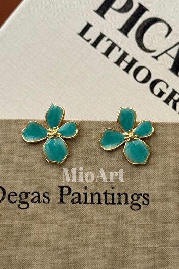 MioArt Women's Flower Stylish Design Flower Colored Earrings