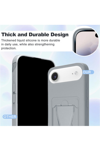 Wtech Apple iPhone Air 5G 2025 Silicone TPU Card Holder with Hand Grip Case Cover