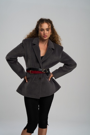 MAİ COLLECTİON Kaela Bel Anthracite Blazer with Seat