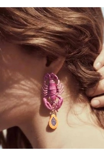 Unzilee Pink Lobster Earrings Brand Model Earrings