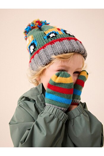 Next Baby Green Tractor Patterned Hat and Glove Set