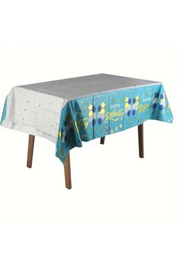 OEM Tablecloth for Party, Anniversary, Aluminum Foil, Happy Birthday pattern, 137 cm×183 cm