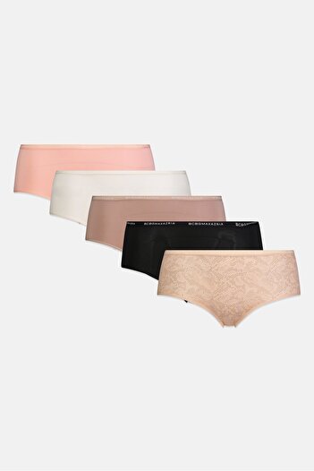 BCBGMAXAZRIA Women 5 Pieces Brand Logo Briefs, Multicolor