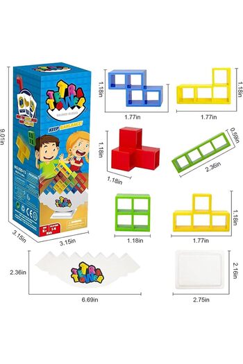 Toybox Stacking Blocks Tetris Balance Game - Board Games for Kids & Adults