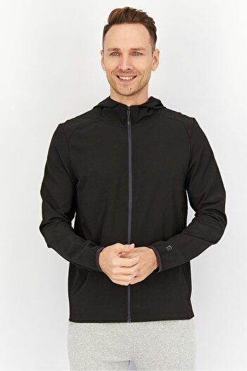 Layer 8 Men Sportswear Fit Long Sleeves Training Jacket, Black