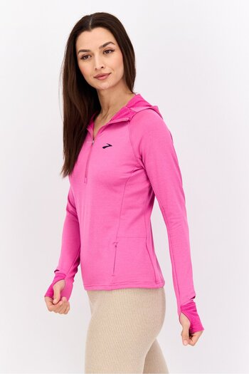 Brooks Women Sportswear Fit Long Sleeve Outdoor Sweatshirt, Pink