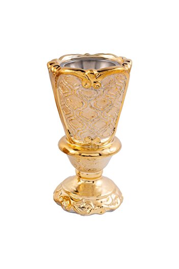 MAPLE LEAF Oud, Bakhoor Ceramic Incense Charcoal Burner 19.3cm Gold