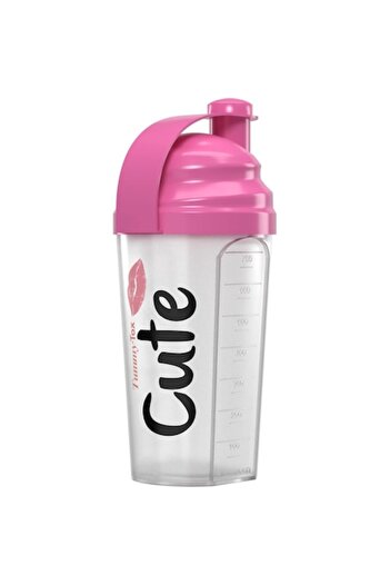 DELPI Shaker Transparent, Gradat, 700 ml, Cute Design, Transparent/Roz