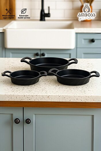 Amboss Vento 3 Piece Cast Iron Pan Set 18-20-22 cm