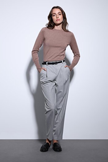 Antioch Brown Basic Women's Knit Sweater