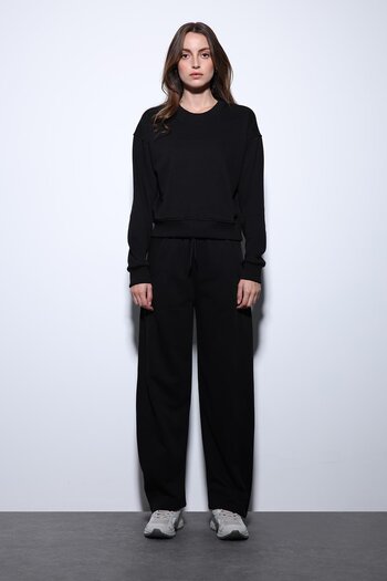 Antioch Black Basic Straight Leg Women's Sweatpants