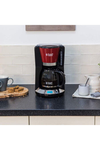 RUSSELL HOBBS Victory 24031-56 Coffee Maker, 1100W, 1.25 l, Whirltech Technology, Timer, Red/Black