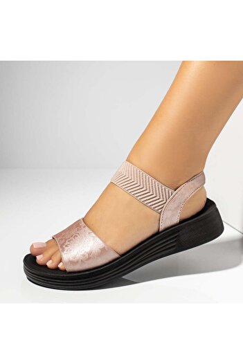 BMoD Pink women's sandals with thick sole and print MOD13907