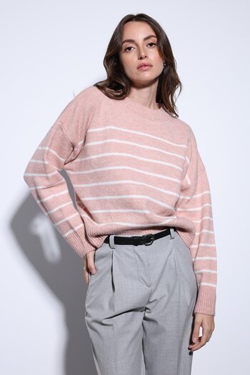 Antioch Pink Striped Knitwear Sweater