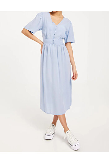 PIECES rochie midi, albastră