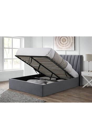 OEM Prestige 2 Upholstered Bed, 160x200, with Metal Lift-Up Frame and Storage Space - Gray