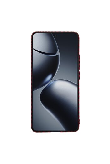SKYDDAR INNOVATION Case for Xiaomi 14T Pro, carbon texture, Carbonite FiberShell, sticker set, Red