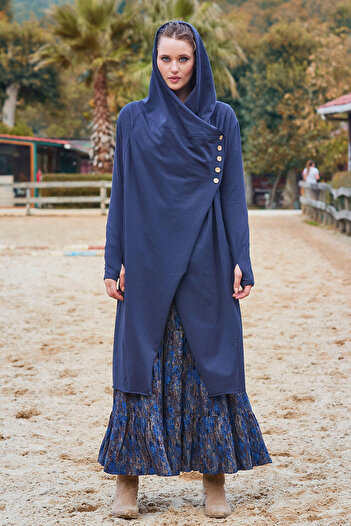 Los banditos Hooded Cardigan with Snap Button Detail