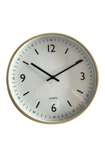 MAPLE LEAF Home Plastic Wall Clock, Wooden Color Finish, 30 cm