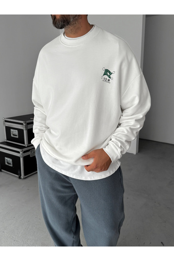 BYBASICMAN White Flag Printed Sweatshirt Hm-0004