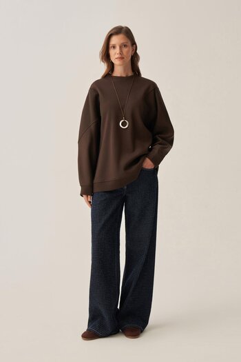 ALLDAY Bitter Brown-Oversize Interlock Sweat