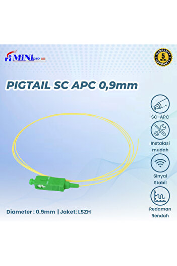 Mini pro SC/APC Fiber Cable Pigtail 0.9mm Single Model-1Meter | Low Loss 0.01dB for Patch Panel