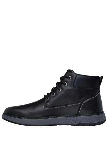 SKECHERS Men's sports shoes, GARLAN - DENO, 205235-BLK black, -leather 44