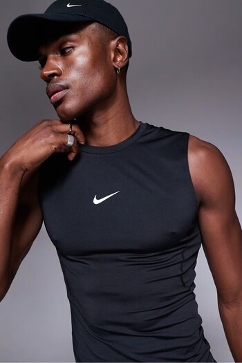 Nike Pro Dri Fit Tight Sleeveless Fitness Training Men's Slim Fit Training Sleeveless T-Shirt Black