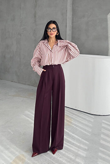 Seda Yalçın Atelier Mürdüm Premium Polyviscon Pants