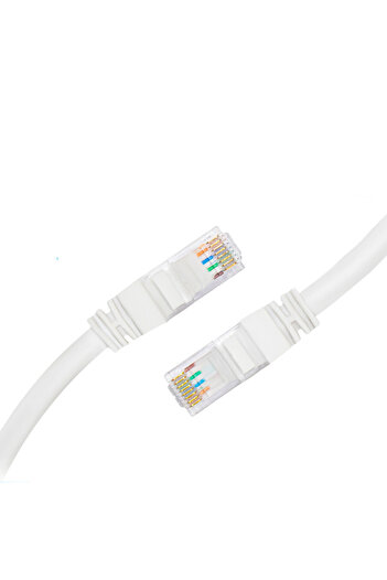 Mini pro Cat6 UTP Patch Cord 3m | 1000Mbps Ethernet LAN Cable Gold-Plated RJ45 Network PVC Cable | White