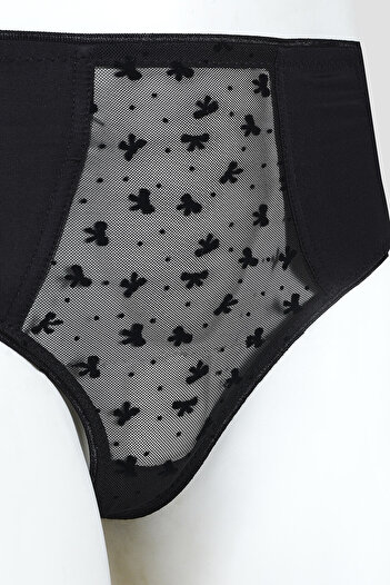 LOYA Black Bow High Waist Slip Panties