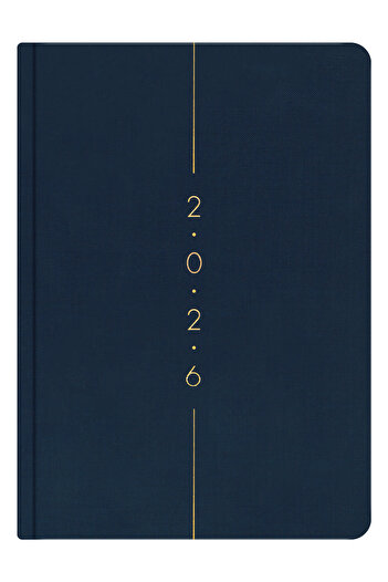 Matt Notebook 2026 Yılı A5 Keten Haftalık Ajanda 15x21 cm - 12 Aylık Lacivert
