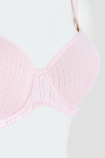 LOYA Pink Soft Cotton Covered Unpadded Bra