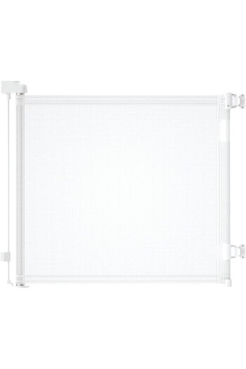 indiggo FlexiBlock retractable safety gate 140 cm, double lock, durable mesh, interior/exterior
