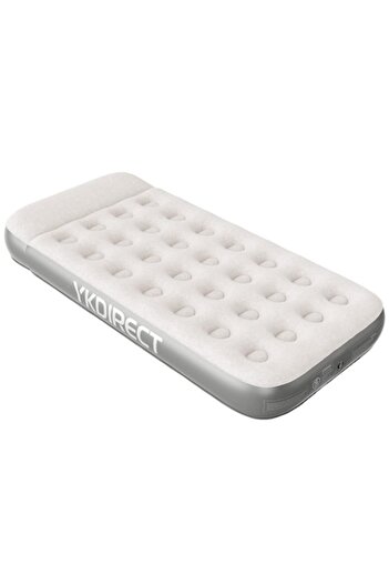 YKDIRECT Inflatable Mattress with Built-in Pillow, YKDIRECT, Single Person, 200x100x22 cm, Waterproof, Gray