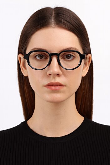 MACERATİ Formes Unisex Black Framed Women's Oval Blue Light Filtered Blue Block Glasses