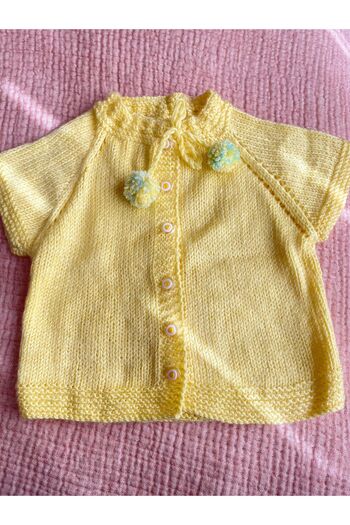 The Cloudish Shop Baby Hand Knitted Vest Yellow 1-2 Years