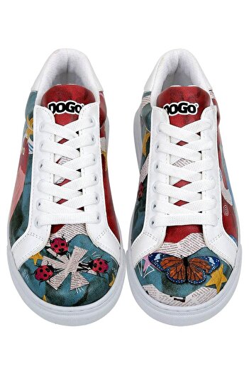 Dogo Women's Vegan Leather White Sneakers - Paper Animals Design
