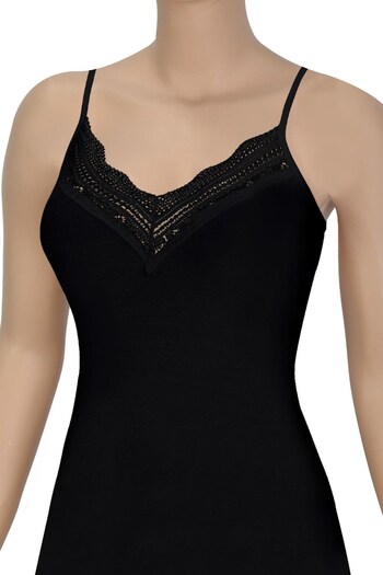 Öts Women's Tank Top Lace V-Neck (96% Cotton - 4% Elastane)