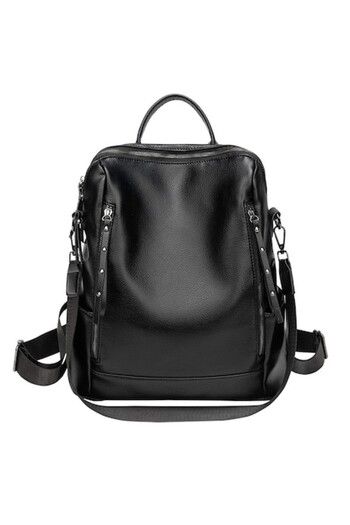 OEM Fashion women's backpack, leather, black