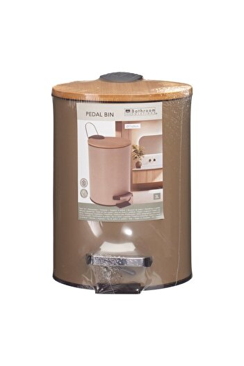 Bathroom Solutions Trash can, with pedal, capacity 3l, taupe brown, 17x24 cm