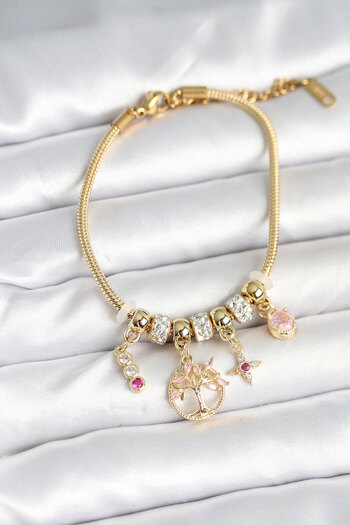 BESKAR Brass Gold Color Tree of Life Charm Women's Bracelet