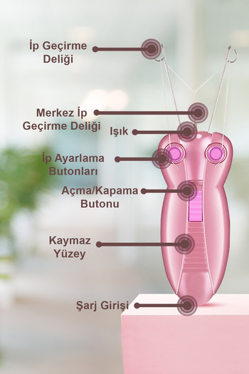 indirimsevinci Elektrikli İpli Epilasyon Cihazı Yüz Bacak Kol El Vücut Tüy Alma Makinesi Şarjlı Acısız