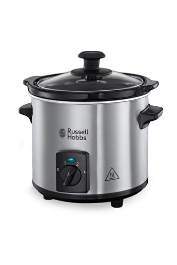 RUSSELL HOBBS Slow Cooker Compact Home 25570-56, 145W, 2l, 3 temp. setting, Ceramic pot, Black/steel