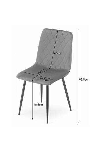 Leobert Kitchen/living room chair, Artool, Turin, velvet, metal, beige and black, 44.5x53x88.5 cm