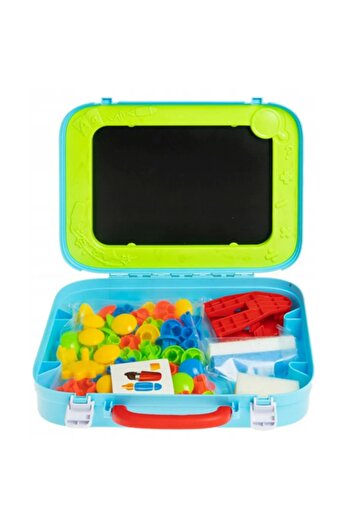 Toy Toy Toy Children's Play Set – Mosaic Suitcase for Creativity and Board for Writing and Drawing, Blue Color