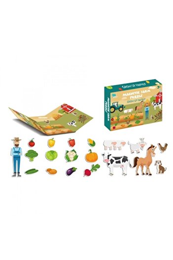Toy Toy Toy Magnetic Puzzle – Farm Game with 28 Magnetic Figures