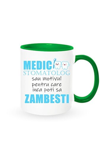 OEM Personalized mug with message: 'dentist, or the reason you can still smile', Betaprint, white with g