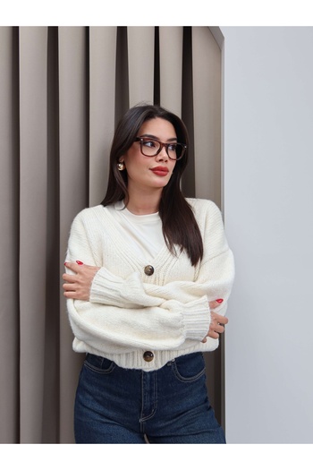 ESRAHELVACI Open Collar Buttoned Cardigan