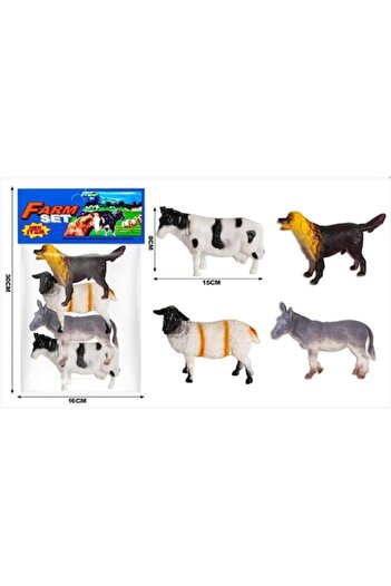 Toy Toy Toy Set de animale domestice in pachet, Toys Toys, 4 piese, multicolor, 16x30 cm